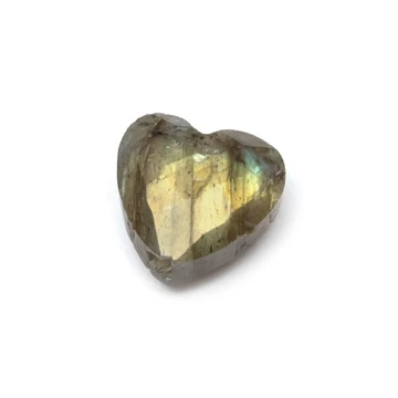 Labradorit szív gyöngy, fazettált, 8 mm