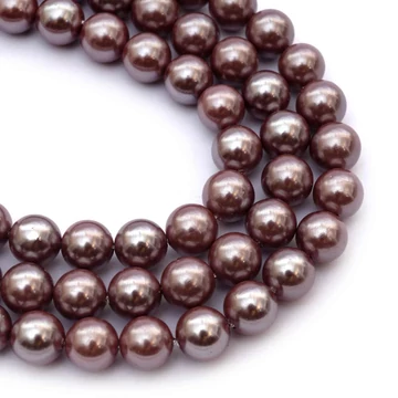 Shell pearl (lila) golyós szál, 8 mm, kb. 39 cm