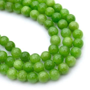 Mashan jáde (világos zöld) golyós szál, 6 mm, kb. 38 cm