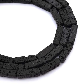 Lávakő tégla szál, 14x3 mm, kb. 39 cm