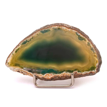 Achát lap, színezett, zöld, kb. 10-12 cm