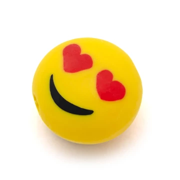 Polymer emoji, 4.minta, köztes dísz, kb. 10-13 mm