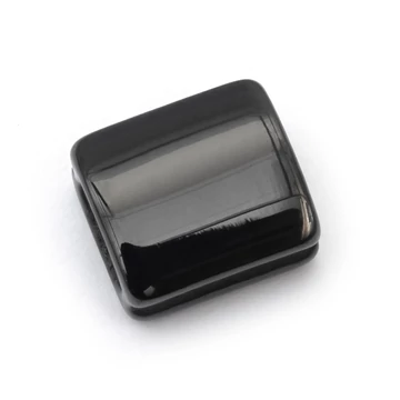 Nemesacél négyzet köztes dísz, fekete, makraméhoz, 8x7x4,5 mm, 1 db