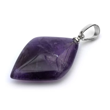 Ametiszt rombusz medál, kb.30 mm