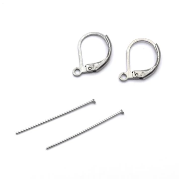 Biztonsági, nemesacél fülbevaló készítő csomag (1 pár fülbevalóhoz)