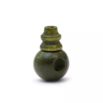 Fa guru gyöngy, zöld, színezett, 8 mm, 1 pár