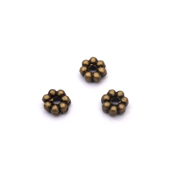 Bali gyöngy köztes dísz, bronz szín, 4,5 mm, kb. 50 db