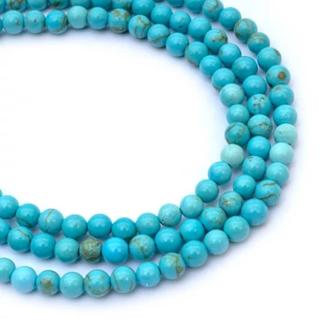 Türkinit golyós szál, világoskék, 4 mm, kb. 38 cm