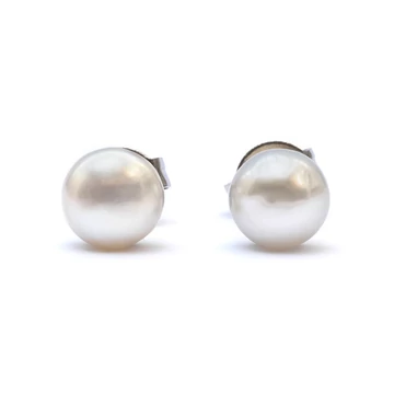 Tenyésztett gyöngy fülbevaló, fehér, 5-5,5 mm (nemesacél szerelékkel)