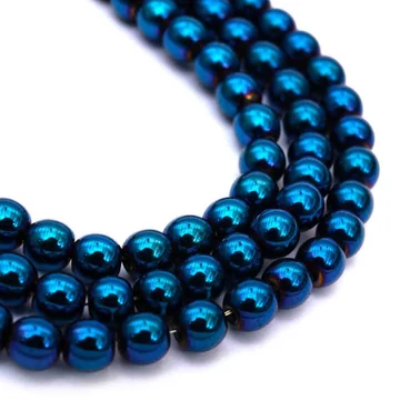 Hematit (kék) golyós szál, 6 mm, kb. 39 cm Hematit (kék) golyós szál, 6 mm, kb. 39 cm