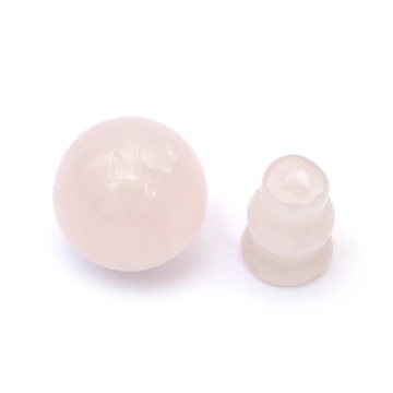 Rózsakvarc guru gyöngy, 10 mm, 1 pár