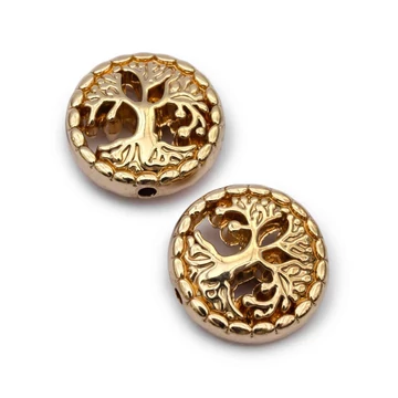 Hematit (réz szín) életfa köztes dísz, 13x4,5 mm (3 db)