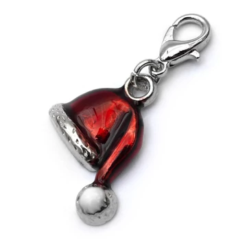 Mikulás sapka medál, karabinerrel