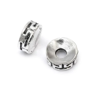 Görög mintás köztes dísz, antik ezüst szín, 7,5x3 mm, 20 db