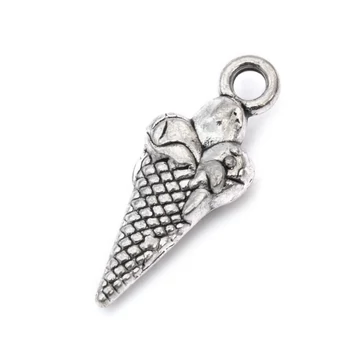 Fagylalt medál, 18x7 mm, (5 db)