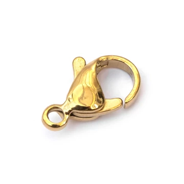 Nemesacél karabiner, arany szín, 12 mm, 5 db
