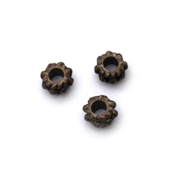 Bali gyöngy köztes dísz (10), bronz szín, 5x3 mm, 20 db