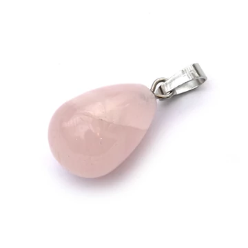 Rózsakvarc csepp medál, 20x10 mm