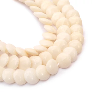 Bambuszkorall lencse szál, fehér, 7-8 mm, kb. 38 cm