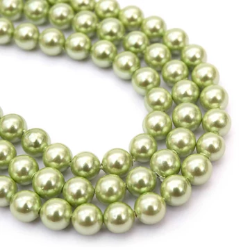 Shell pearl (világoszöld) golyós szál, 6 mm, kb. 38 cm