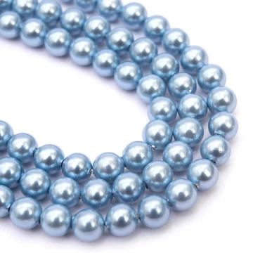 Shell pearl (világoskék) golyós szál, 6 mm, kb. 38 cm
