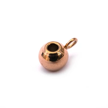 Nemesacél (rosegold) medáltartó köztes dísz, 6 mm (1 db)