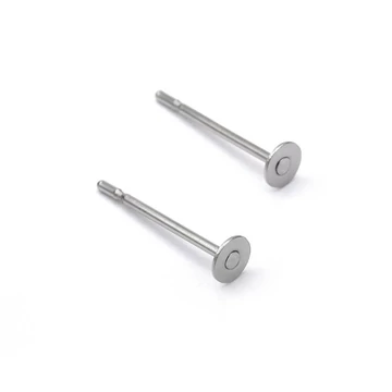 Nemesacél lapos fülbevaló stift, 3 mm (10 db)