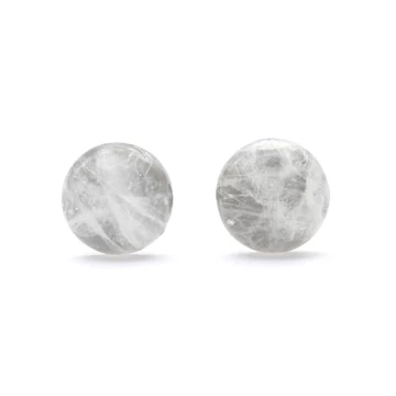Hegyikristály cabochon fülbevaló nemesacél szerelékkel, 8 mm