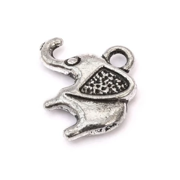 Elefánt medál, 12x14 mm (10 db)