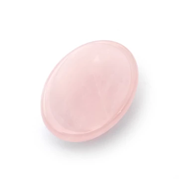 Rózsakvarc cabochon kő, ovál, 25x18x7 mm, 1 db