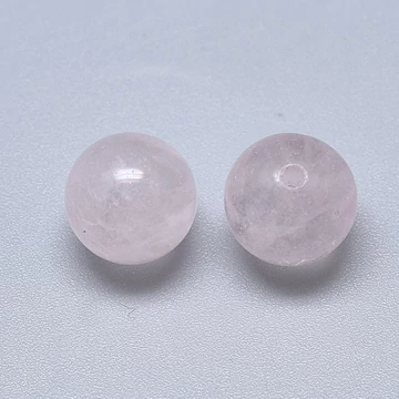Rózsakvarc félig fúrt gyöngy, 10 mm (2 db)