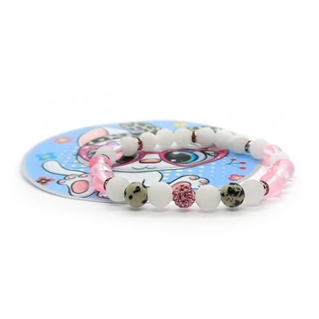 Kicsi Mary cica gyerek gumis karkötő Cseh kristályokkal, 6 mm