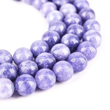 Akvamarin festett golyós szál, 10 mm, kb. 39 cm