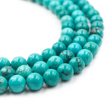 Türkinit (zöld) golyós szál, 10 mm, kb. 39 cm