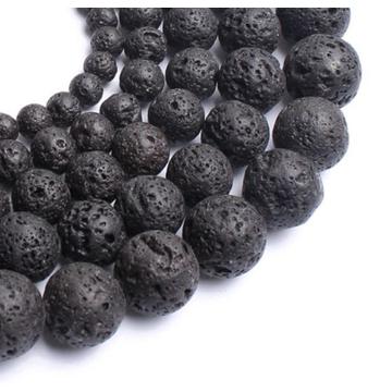 Lávakő golyós szál, 4 mm, kb. 39 cm