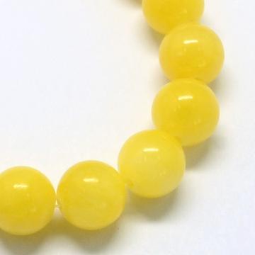 Jáde (pasztel citrom) festett golyós szál, 8 mm, kb. 39 cm