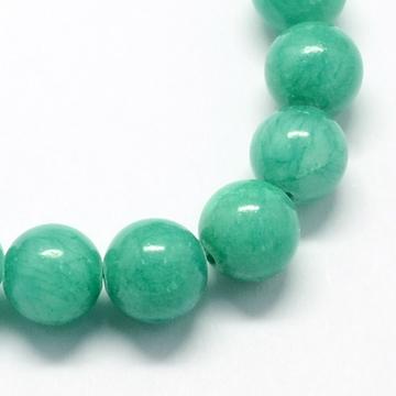 Jáde (türkizzöld) festett golyós szál, 8 mm, kb. 39 cm