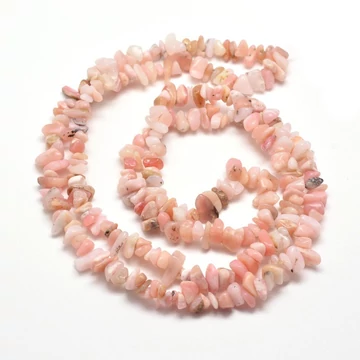 Pink opál törmelékköves szál, kb. 85 cm