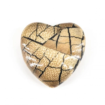 Fa szív gyöngy, 35 mm (1 db)