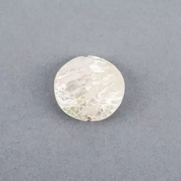 Gyöngyház borítású (fehér) lapos, kerek gyöngy, 20 mm (1 db)