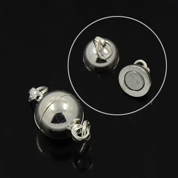 Mágneskapocs (ezüst szín), 8 mm (2 db)