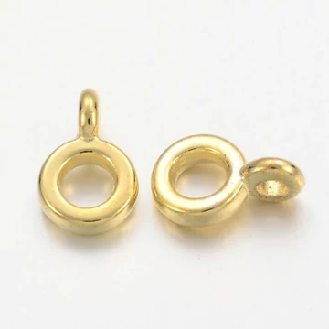 Medáltartó köztes dísz, kicsi, vékony, arany szín, 6,2x2 mm, 20 db