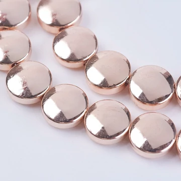Hematit (rosegold) lencse köztes dísz, 18x3,5 mm (5 db)