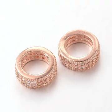 Kerek (rosegold) cirkóniás köztes dísz, 8x4 mm (1 db)
