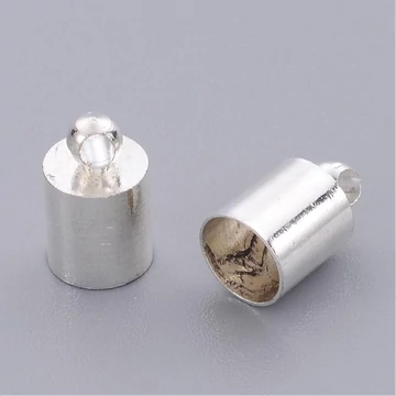 Láncvég (ezüst szín) kupak, 12x8 mm (10 db)