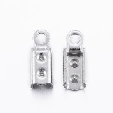 Nemesacél papucs (láncvég), 10x3,3 mm (10 db)
