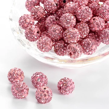 Pave disco gömb (világos rózsaszín) köztes dísz, 10 mm (5 db)