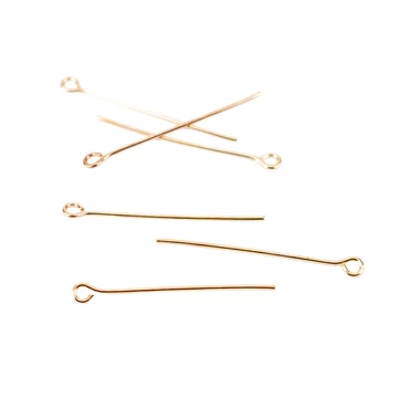 Szerelőpálca (rosegold szín) hurkos véggel, 0,8x30 mm (kb. 50 db)