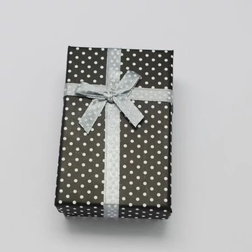 Pöttyös (fekete) díszdoboz, 7x9 cm