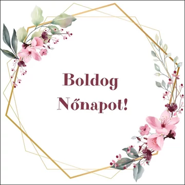 Kísérő kártya, boldog nőnapot, 9x9 cm